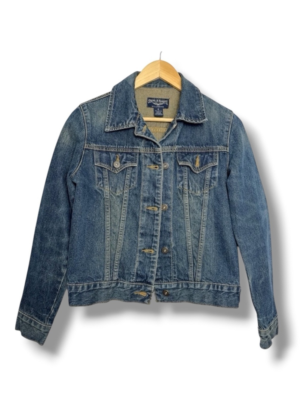 Steve & Barry’s Trucker Denim Jacket Relaxed Fit Medium Wash Size S